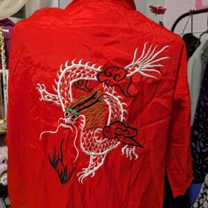 Red Dragon Embroidered Robe